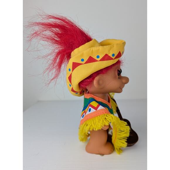 VTG Russ Troll Doll Mexico Trolls Around the World Poncho Sombrero Guitar 5" - Picture 3 of 5